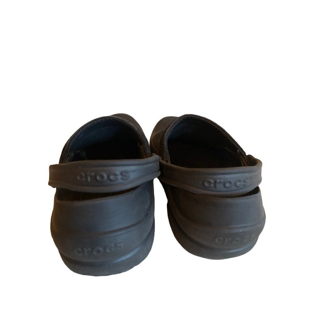 Crocs Black Plastic Clog Woman Size 8 Faux Suede Top - Picture 3 of 6